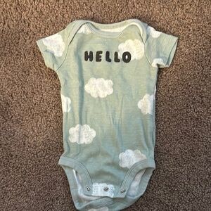 Carter's Green and White Cloud Bodysuit